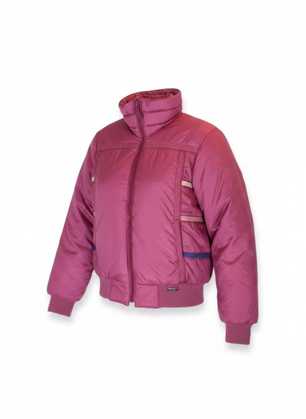 Vintage White Stag Ski Puffer Jacket Pink Bomber Coat Retro Women’s S